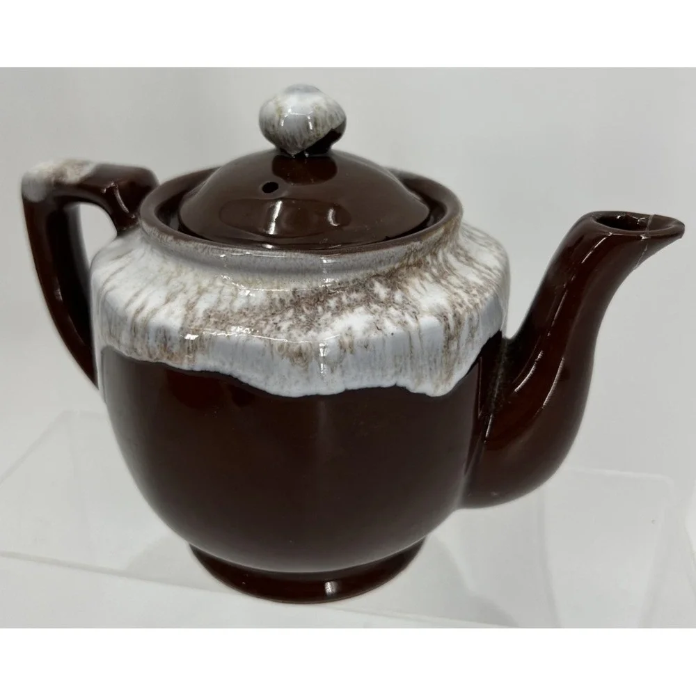 Vintage Brown Drip Glaze Ceramic Teapot MCM Grannycore‎ Made In Japan